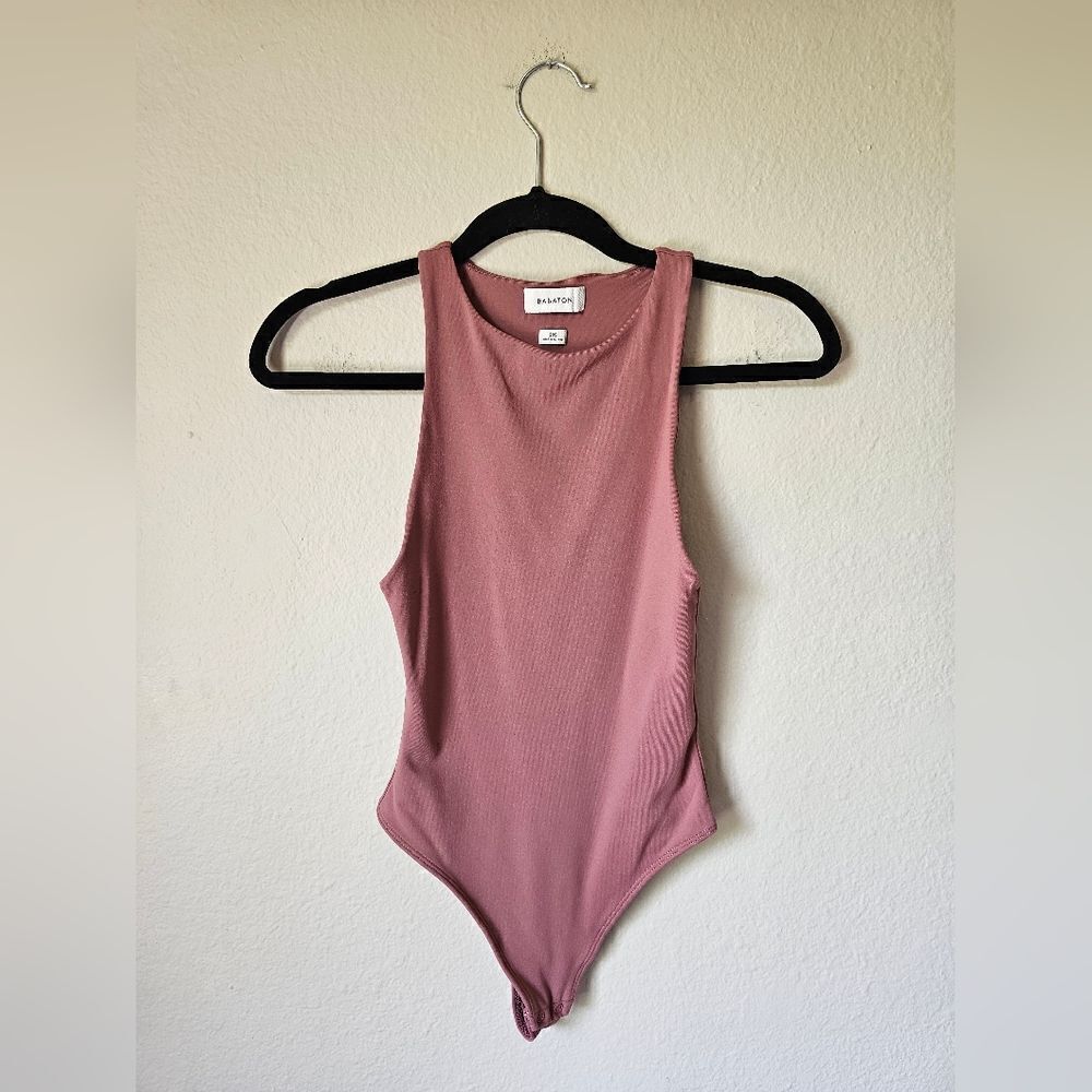 Aritzia Babaton High Neck Pink Bodysuit 2XS